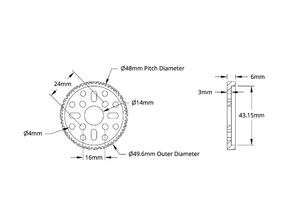 Engranaje de Montaje en Cubo de Aluminio Serie 4302, MOD 0.8 (Diámetro Interior de 14 mm, 60 Dientes) para Robots STEM REV WCP FTC FRC - Product Image 2