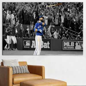 Arte en lienzo motivacional de José Bautista para decoración de la sala de hombre, 1P: Enmarcado tipo galería - Product Image 1