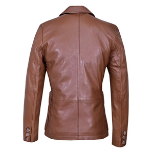 Blazer de Cuero Estilo Urbano, Corte Cómodo, Acabado Suave, Opción de Marca Personalizada para Mujer, Ideal para Combinar en Capas y Uso Diario - Product Image 4