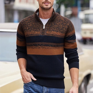 <b>Turtle</b> <b>Neck</b> Zipper Pullover Long Sleeve 100% Polyester Knitted Men's <b>Sweater</b> Anti-Shrink Anti-Pilling Anti-Wrinkle Quick Dry - Product Image 6