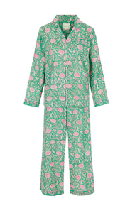 100% coton tissu main bloc impression dames vêtements de nuit dames PJ ensemble dernières femmes pyjama ensemble - Product Image 3