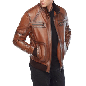 Nouveau design personnalisé vestes en cuir d'hiver de haute qualité service OEM mode extérieure col montant intérieur chaud style moto et motard - Product Image 3