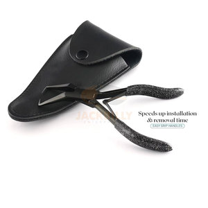 Outils d'extension de cheveux professionnels: pince de suppression de perles Microlink pour l'épilation des extensions de cheveux, ouvre-perles micro anneau noir - Product Image 3