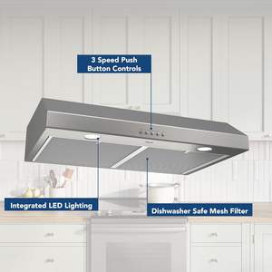 2025 New 30inch Stainless Steel LED <b>Range</b> <b>Hood</b> Baffle 600mm US Factory Direct OEM for Hotels Households Vented for 220-240V/50Hz - Product Image 2