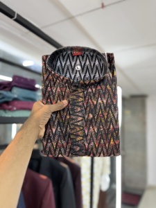 Conjunto de pijama de rayón de algodón Lakhnavi Indian Kurta para hombre, máquina pesada, bordado Shifli, trabajo en relieve - Product Image 3