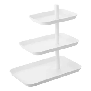 Soporte de pastel de diseñador de 3 niveles de alta calidad al por mayor soporte de pastel elegante clásico soporte de pastel hecho a mano color blanco recubierto FOB - Product Image 1