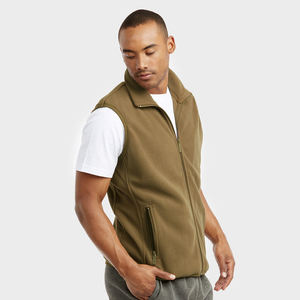 Chaleco de tela de lana cálido a prueba de viento ecológico de estilo informal de invierno de alta calidad para hombre, ropa exterior de lana Polar con cremallera de Color sólido - Product Image 3