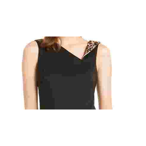 Abito tubino comodo da donna Calvin Klein nero taglia 8 con dettagli animalier - Product Image 2