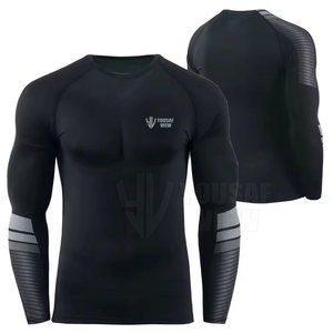 Superventas Hombres Rash Guard Spandex Poliéster Hecho Mens Workout Rash Guard Para la venta - Product Image 3
