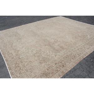 Turkish Rug, 10.4x12.5 ft Oversize Rug, <b>Brown</b> Gray <b>Wool</b> Rug - Product Image 3