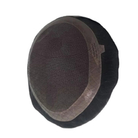 Perruque Toupet Homme Cheveux Humains Bouclés Double Drawn Remy Indiens Bruts de Los Angeles, Bande Invisible, Trame Nouée à la Main, TAZ Hair, Blanchiment