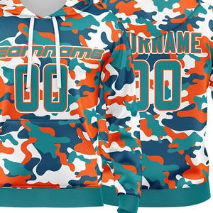 Sudadera con Capucha de Camuflaje Sublimado, Naranja, Verde, Azul, Sudadera con Capucha de Camuflaje, Ropa de Equipo Personalizada, Logotipo Personalizado, Hombre, Mujer, OEM - Product Image 6