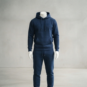 Conjunto Deportivo para Hombre, Sudadera con Capucha Azul Marino, Pantalones Jogger Bordados, Ropa Deportiva Casual para Calle, Entrenamiento y Fitness - Product Image 1