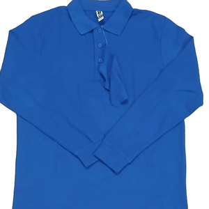 Chemises de golf pour hommes de haute qualité 100% coton respirant, coupe classique, manches longues, 220g, tissu tricoté brodé - Product Image 1