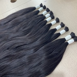 100% Extensions de cheveux humains vietnamiens vierges Remy droites en vrac avec toutes les cuticules alignées - Product Image 4