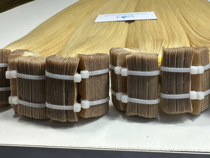 Extensions de cheveux humains vietnamiens lisses, couleur personnalisée, en gros, double épaisseur, soyeuses - Product Image 1