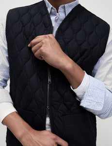 Gilet classique pour homme, veste sans manches en polyester, veste d'hiver chaude, décontractée, pour le travail en extérieur, coupe-vent, chauffe-corps quotidien en coton - Product Image 2