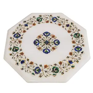 Marmor Runde Tischplatte Exquisite mit Sorgfalt gefertigt Elegante Inlay Marmor Tischplatte zum Verkauf