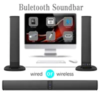 Set Speaker Soundbar 2.0 Saluran, Kabel & Nirkabel, Mode Ganda, Audio Panjang untuk TV, Komputer, Rumah