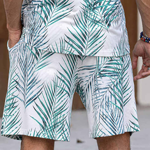 Conjunto de dos piezas de verano para hombre personalizado OEM Camiseta de algodón transpirable y pantalones cortos sublimados para mayor comodidad - Product Image 4