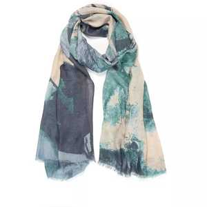 Custom Beautiful Floral Printed Scarf <b>Shawl</b> Hijab <b>for</b> <b>Women</b> Highest Quality Handcrafted From India Made Cotton Rayon Polyester - Product Image 1