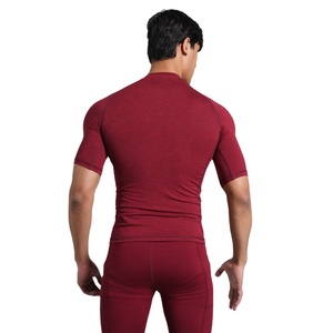 Camiseta de Compresión Deportiva para Hombre, Poliéster y Elastano, Ajustada, Elástica, Transpirable, de Secado Rápido, para Gimnasio y Entrenamiento, OEM Privado - Product Image 4