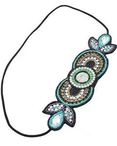 Bandeau de cheveux avec broderie de perles multi-rocailles au design personnalisé élégant Bandeau à la mode pour femmes et filles d'Inde - Product Image 3