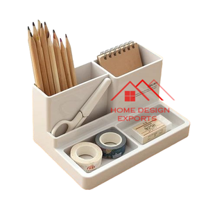 <b>Desk</b> Organizer Cum Pen Holder Finished Rate Metal Black Finished Plating Office Home Metal Mesh Desktop Metal Wire Pen Holder - Product Image 1