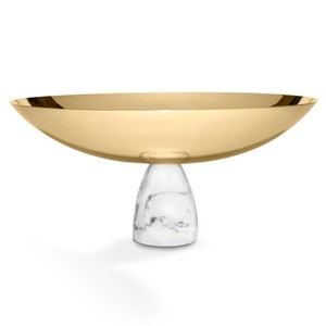 Bol à fruits élégant en métal et marbre Vaisselle de luxe moderne de forme ronde Bol à nourriture décoratif de l'Inde pour les événements de mariage - Product Image 4