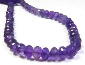 ลูกปัดอะมีทิสต์บราซิลทรงเหลี่ยมเจียระไน ขนาด 7-7.5 มม. รูปทรงรอนเดลล์ คริสตัลธรรมชาติ สีม่วง เกรดดี น้ำหนัก 90 กะรัต ความยาว 10 นิ้ว - Product Image 6