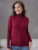 Suéter de Punto con Cuello Alto y Botones, Estilo Moderno para Mujer, Manga Larga, Deportivo, Casual, Elegante para Oficina, Oportunidad de Venta al Por Mayor