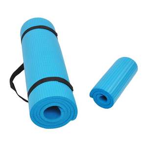GoYoga+ 71x24in <b>Exercise</b> Yoga Mat with <b>Knee</b> Pad & Strap Blue-Foam Material From BalanceFrom Fitness - Product Image 1