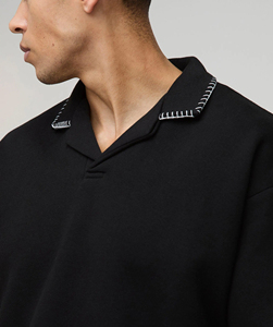 Recién llegado 2025 camiseta Polo de manga larga con cuello Revere para hombres 100% algodón holgado ajuste personalizado impreso hip hop polos - Product Image 2