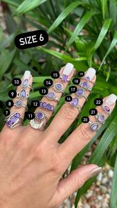 แหวนหมั้นแบบคลาสสิกสำหรับเด็กแหวน925พลอยอเมทิสต์เงินสเตอร์ลิงประดับฝาเป็นของขวัญแต่งงานความรัก - Product Image 3