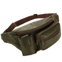 Sacs de taille en cuir véritable à quantité minimale de commande bas personnalisés sac de téléphone pour homme