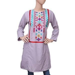 Kurti brodé pour femmes - Violet clair - Product Image 3