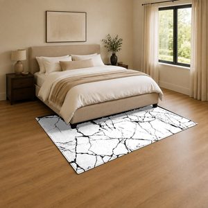 RUGS DEPOT LXDP-0198 Wholesale Ivory Cream Minimalist Designer Digital Printed Machine Washable Chenille Area Rug Non <b>Slip</b> - Product Image 3
