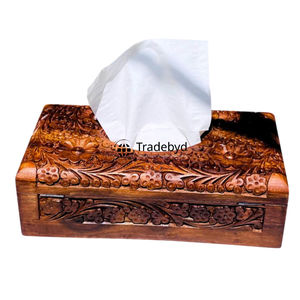 Caja de Pañuelos de Madera Tallada con Diseño Floral, Soporte Artístico para Interiores Sofisticados, Tradebyd - Product Image 4