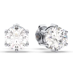 REYES Exquisite 925 Sterling Silver Round Cut 1.6Ct CVD Lab Grown Diamond Screw Back Stud Earrings For Women Custom Jewelry - Product Image 5