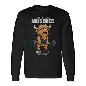 Camiseta de Manga Larga con Diseño de Vaca Highland para Gimnasio y Fitness, Ropa Deportiva Promocional para Levantamiento de Pesas - Product Image 2
