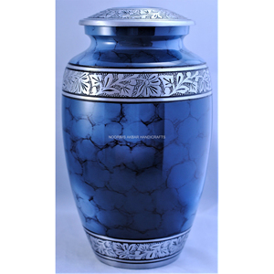 Urna de cremación azul nublado, cenizas humanas, urna funeraria grande para adultos hecha a mano, conmemorativa decorativa, exportador indio, proveedor a granel - Product Image 3