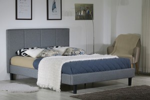 Meilleur prix pour le lit Alex au design moderne, en bois massif, avec cadre en mousse, lits rembourrés de haute qualité en tissu velours - Product Image 5