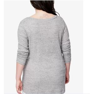 Rachel Roy Top de punto con cremallera en el bajo para mujer, talla grande 2X, color gris - Product Image 2