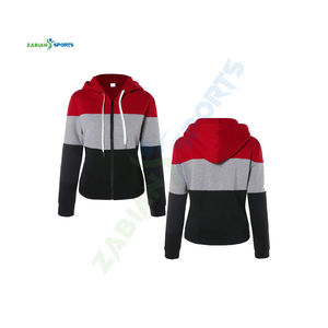 Sweats à capuche durables pour femmes conçus à la mode en tissu tricoté respirant col à capuche d'hiver avec décoration d'insigne avant à paillettes - Product Image 1