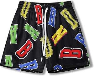 Shorts de sport en mohair sur mesure pour homme, coupe oversize avec cordon de serrage, style streetwear, pour la course et le basketball - Product Image 5