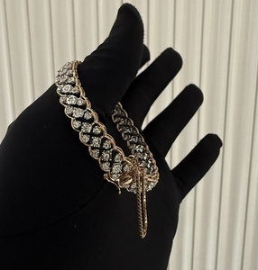 Élégant bracelet jonc en or 14K 18K avec diamant naturel taillé en brillant pour femme, cadeau certifié tiers en or blanc jaune - Product Image 1