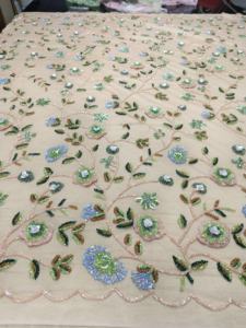 Luxury Multicolor Sequin & <b>Bead</b> Embroidered Fabric for Dresses - Product Image 6