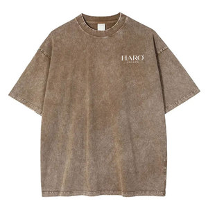T-shirt décontracté confortable pour homme, en coton doux, tissu délavé, matière respirante, idéal pour la mode estivale - Product Image 1