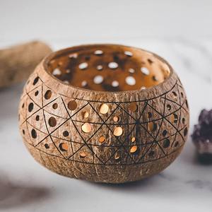 Juego de cuencos para velas ligeras de lujo, candelabros de candelita de cáscara de coco más vendidos a la venta - Product Image 2