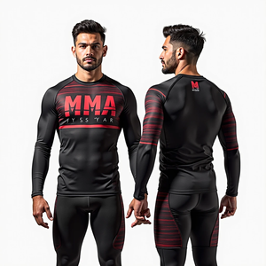 Personalizado BJJ Rash Guards Fabricante Sublimación de alta calidad Impresión Durable MMA Rash Guards para gimnasio y Fitness - Product Image 5
